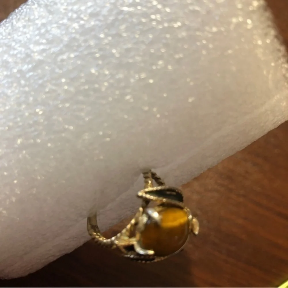 Antique tiger eye twist rope‎ band ring